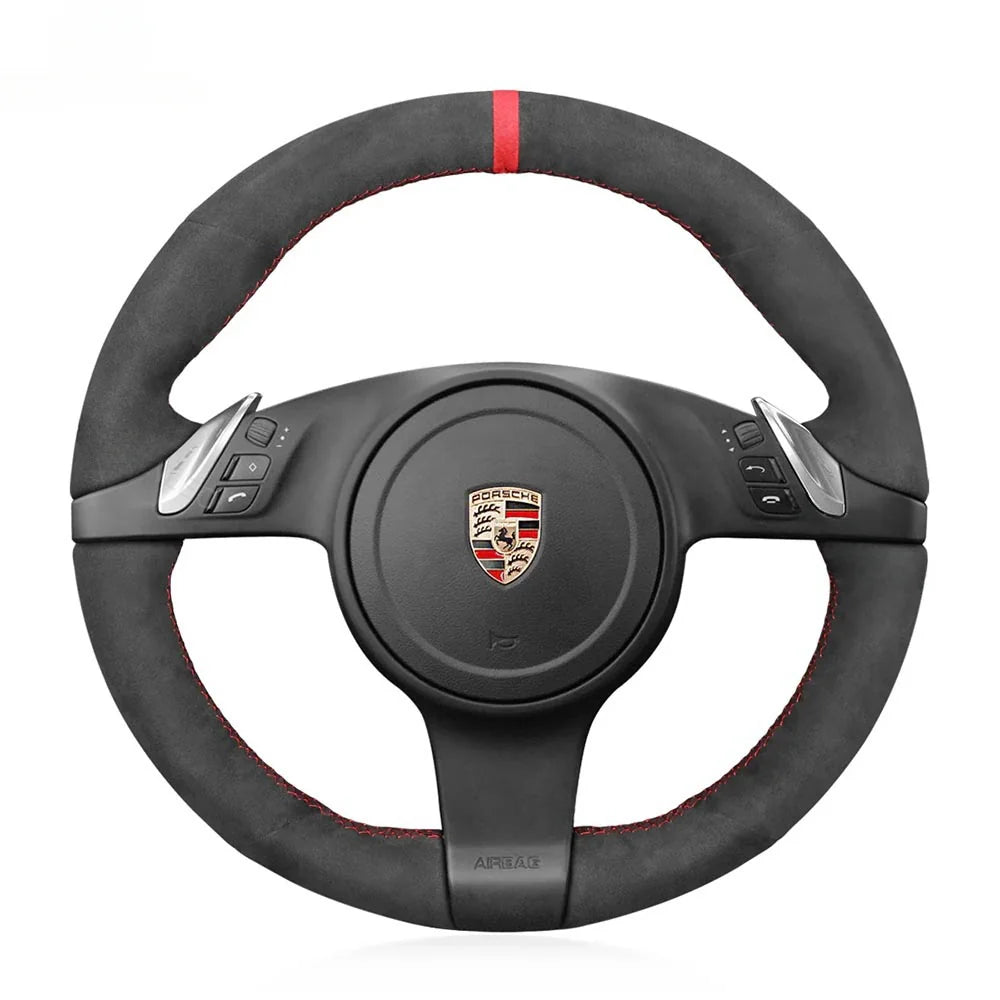 Steering Wheel Cover for Porsche 911 991 Boxster Cayman 981 Cayenne Panamera (2009-2016)
