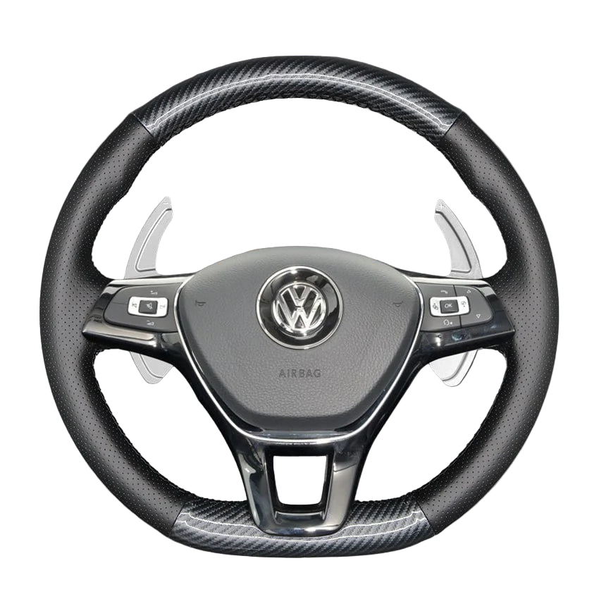 Steering Wheel Cover for Volkswagen Golf 7 Sportsvan Polo 5 Jetta Up! Passat T-Roc Touran Caddy Crafter 2013-2021
