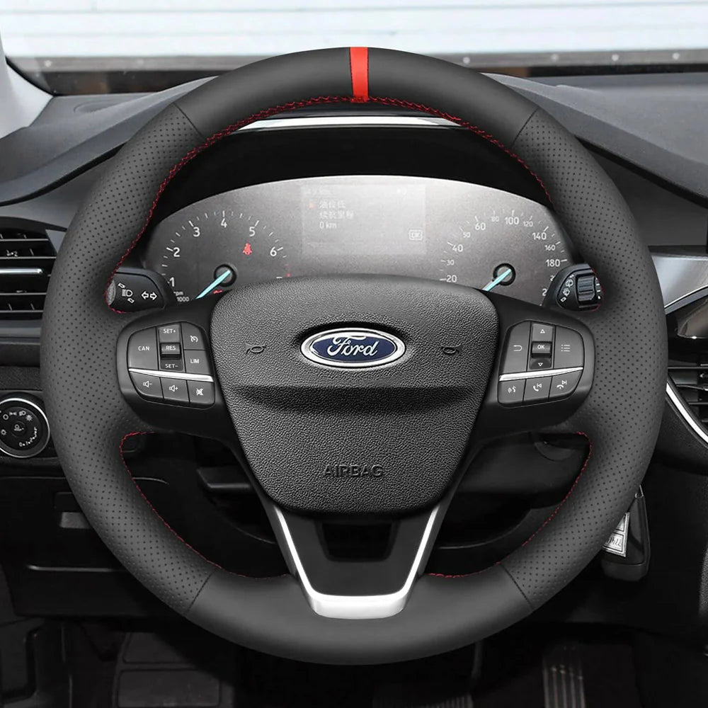 Steering Wheel Cover for Ford Focus Bronco Sport Escape E-transit Fiesta Maverick Kuga Puma Tourneo Custom Transit Custom 2017-2025