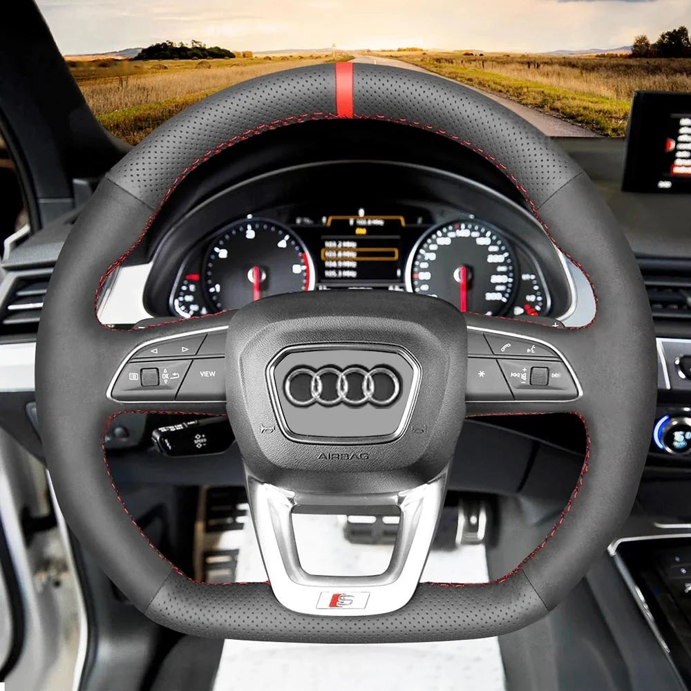 Steering Wheel Cover for Audi Q3 Q5 SQ5 Q7 SQ7 Q8 SQ8 RS 2015-2022