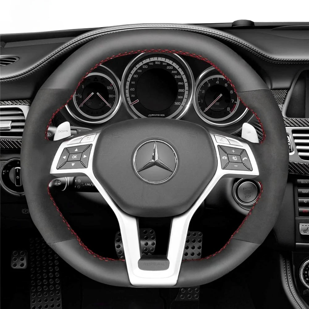 Steering Wheel Cover for Mercedes-Benz AMG C63 W204 CLA45 CLS63 C117 C218 W212 R231