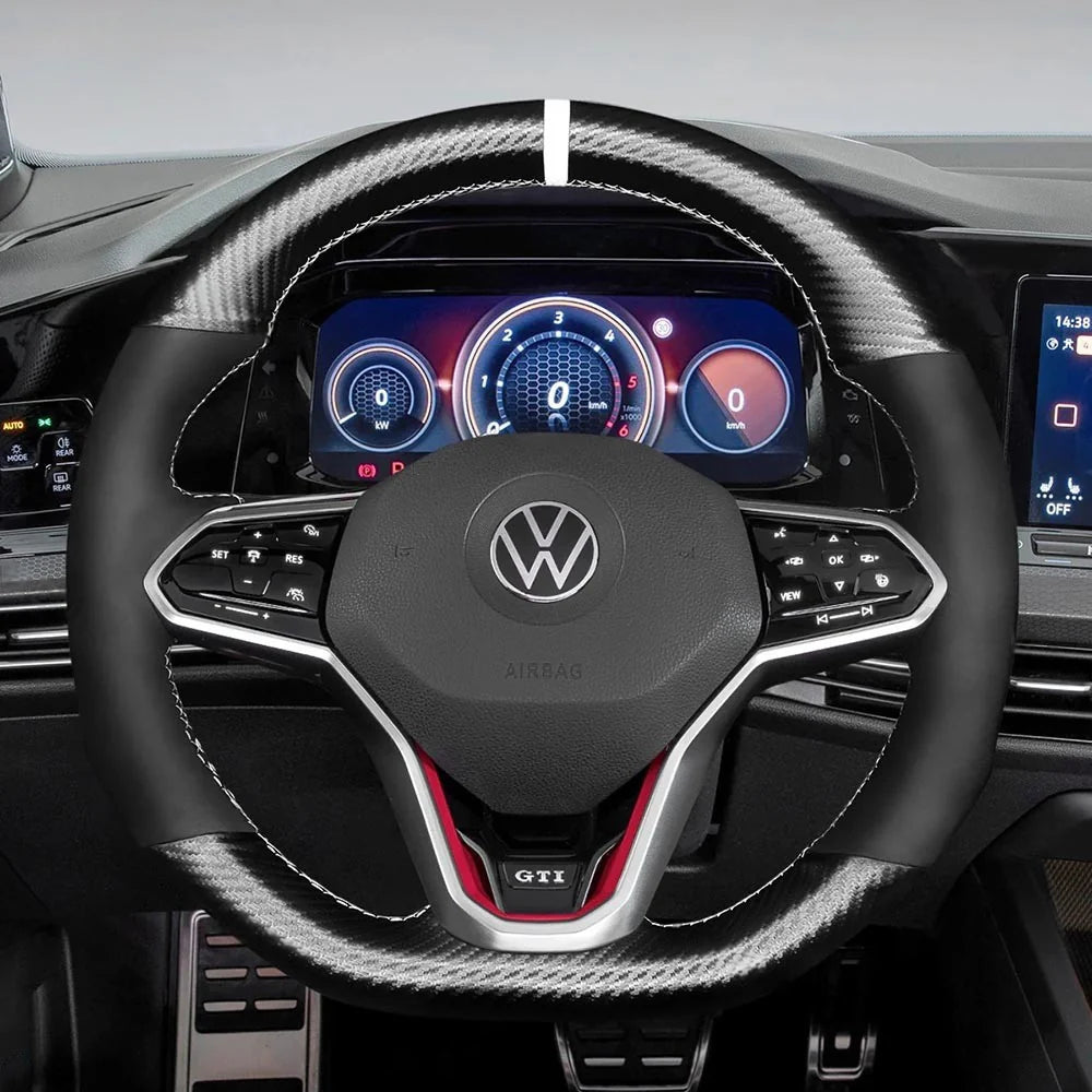 Steering Wheel Cover for Volkswagen VW MK8 Golf 8 GTI GTD GTE R Arteon Tiguan Touareg 2020-2021