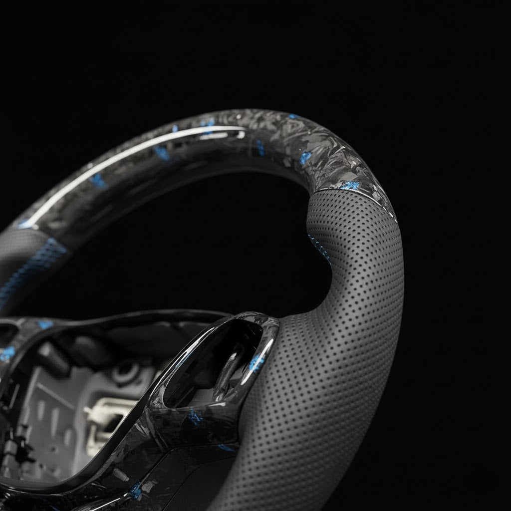 Custom Steering Wheel For Ford Focus Bronco Sport Escape E-transit Fiesta Maverick Kuga Puma Tourneo Custom Transit Custom (2017-2025)