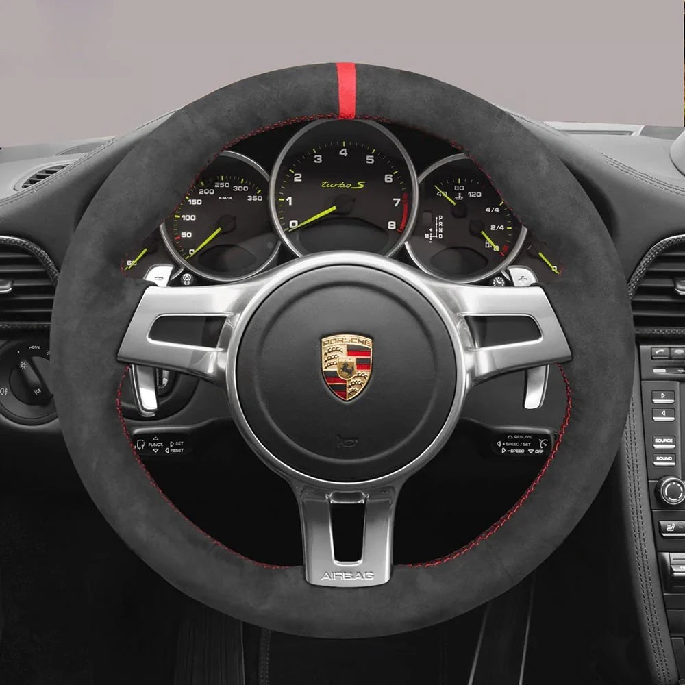 Steering Wheel Cover for Porsche 911 991 Boxster Cayman 981 Cayenne Panamera (2009-2016)
