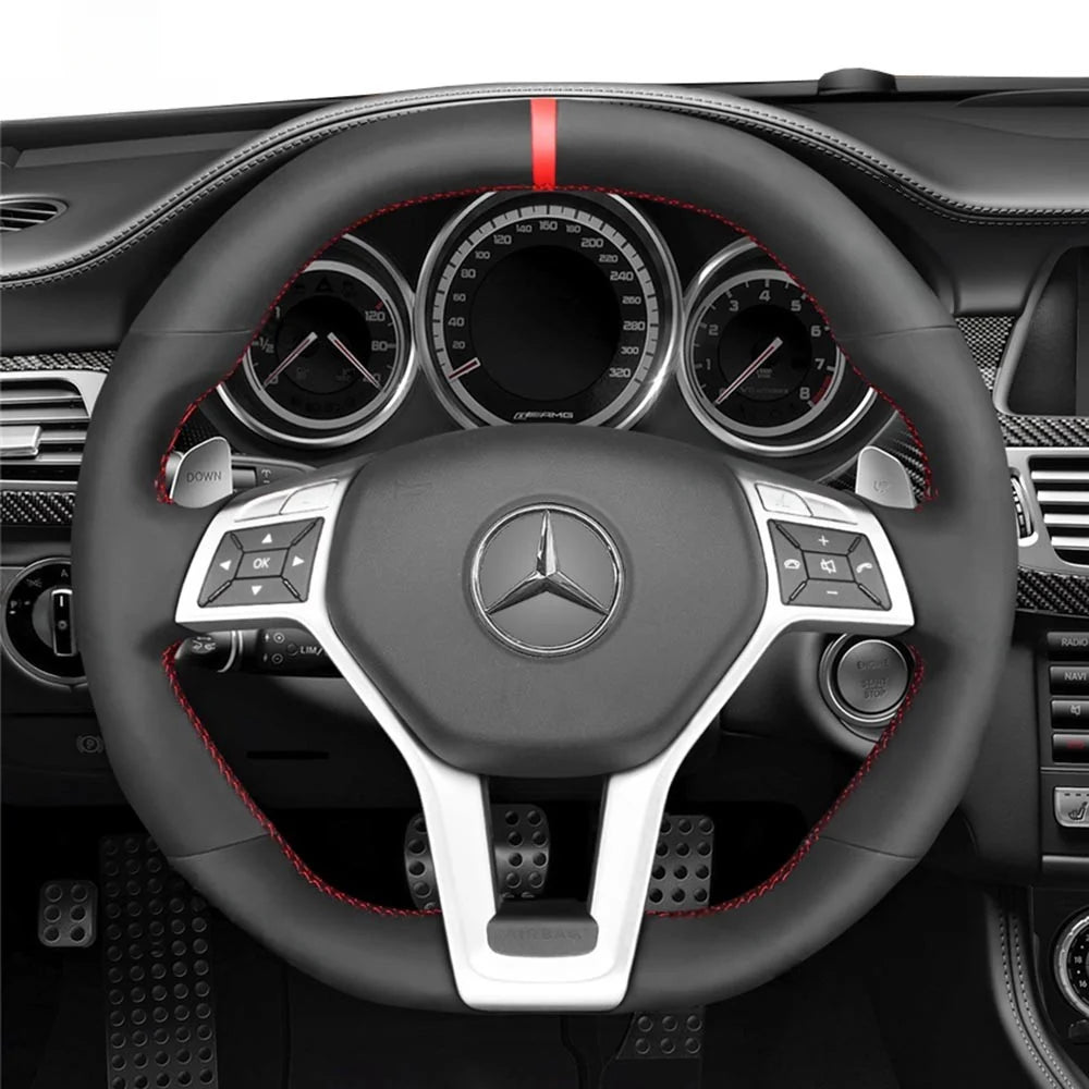 Steering Wheel Cover for Mercedes-Benz AMG C63 W204 CLA45 CLS63 C117 C218 W212 R231