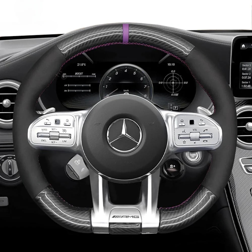 Steering Wheel Cover for Mercedes-Benz AMG A35 W177 W205 W213 W167 W222 C63 C190 E63 H247 X253