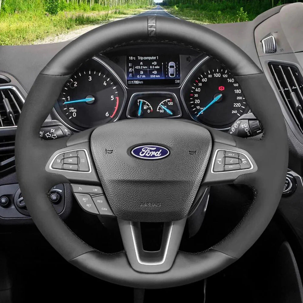 Steering Wheel Cover for Ford Focus Kuga Escape Grand C-Max Ecosport 2015-2022