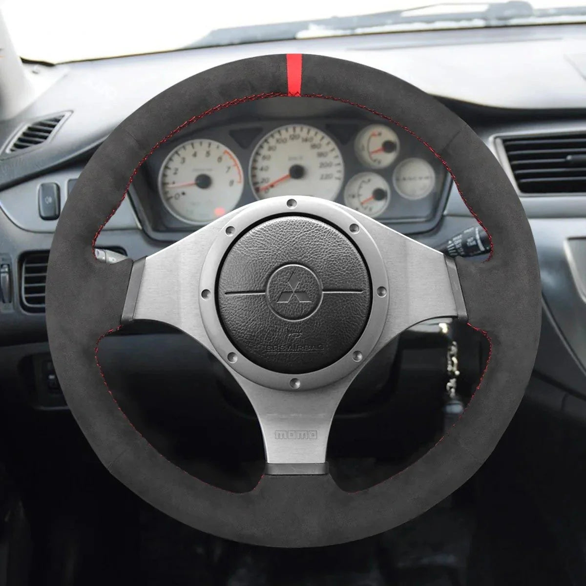 Steering Wheel Cover for Mitsubishi Lancer Evolution EVO 9 IX 8 VIII 7 VII 2001-2007