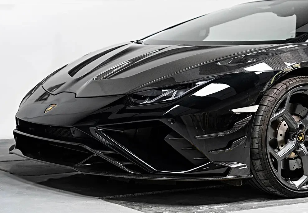V WEAVE Carbon Fiber Front Lip For 2019-2021 Lamborghini Huracan EVO