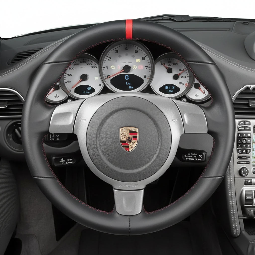 Steering Wheel Cover for Porsche 911 997 Boxster 987 Cayman 987 Cayenne 2004-2010