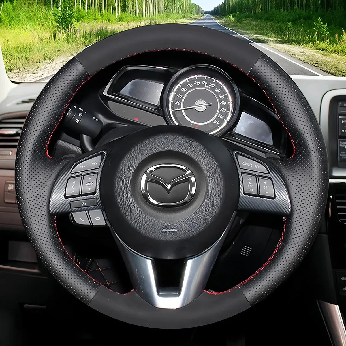 Steering Wheel Cover for Mazda 3 Axela Mazda 6 Atenza Mazda 2 CX-3 CX-5 Toyota Yaris iA Scion iA
