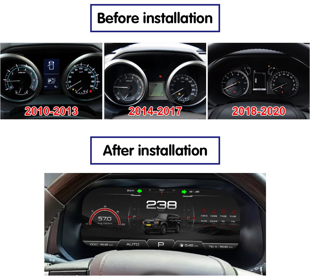 Digital Cluster for Toyota Prado 2010-2020