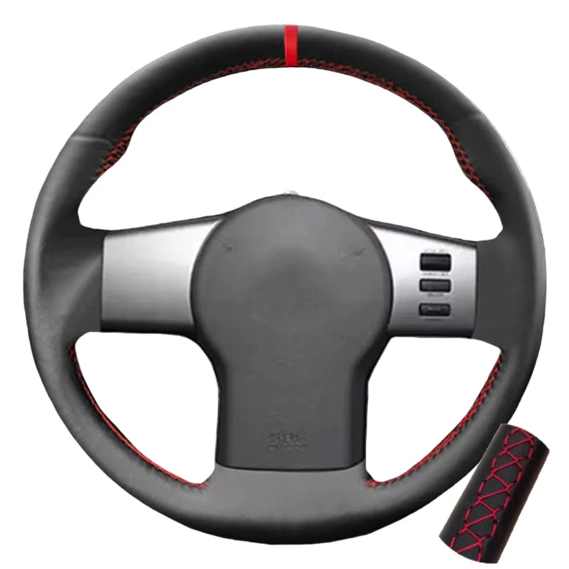 Leather Steering Wheel Cover For Nissan Pathfinder III Frontier Xterra Navara 2005-2015 (1)