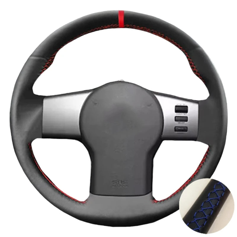 Leather Steering Wheel Cover For Nissan Pathfinder III Frontier Xterra Navara 2005-2015 (2)
