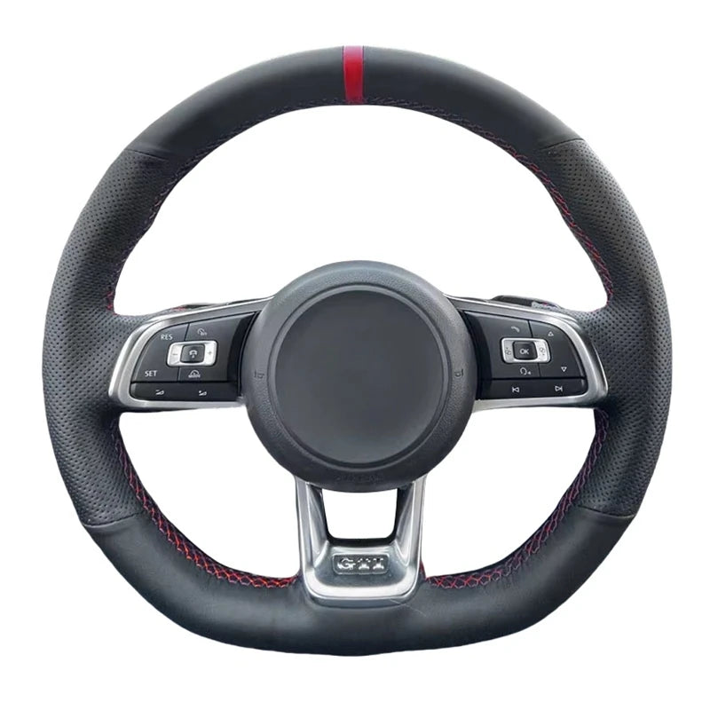 Leather Steering Wheel Cover For VW Golf MK7, 7.5, Scirocco