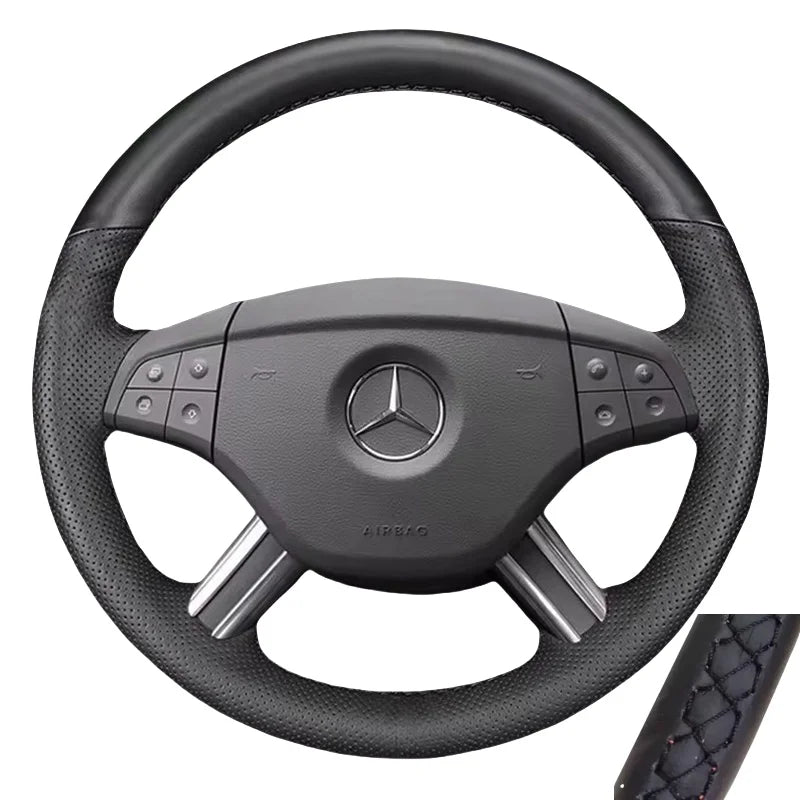 Leather Steering Wheel Cover Leather For Mercedes Benz W164 M-Class ML350 ML500 X164 GL-Class GL4 (1)