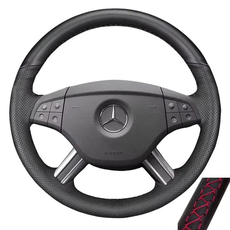 Leather Steering Wheel Cover Leather For Mercedes Benz W164 M-Class ML350 ML500 X164 GL-Class GL4 (2)