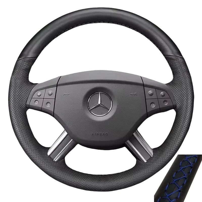 Leather Steering Wheel Cover Leather For Mercedes Benz W164 M-Class ML350 ML500 X164 GL-Class GL4 (3)