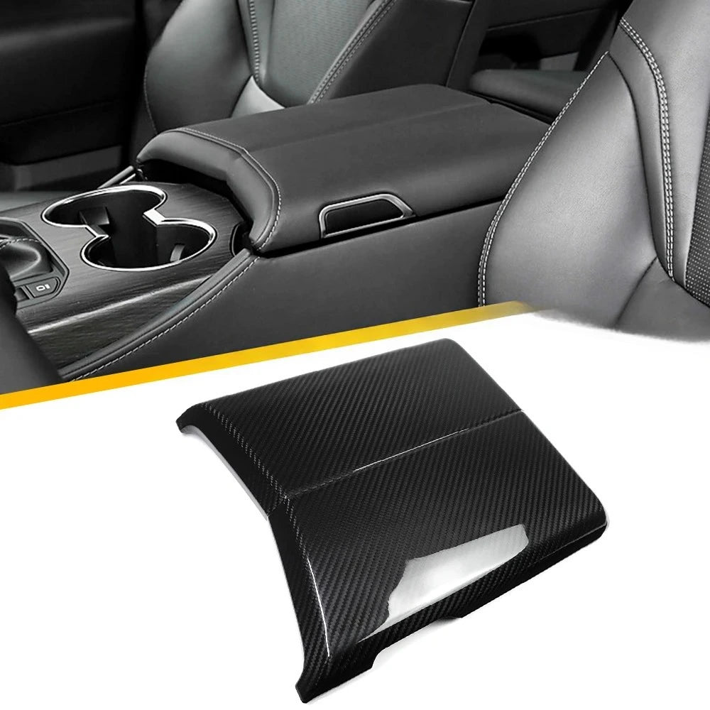 Carbon Fiber Car Console Armrest Cover For Toyota Land Cruiser 300 LC300 (2022-2024)