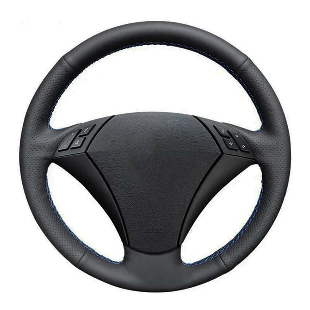 Black Leather Steering Wheel Cover For BMW 530 523 523li 525 520li 535 545i E60