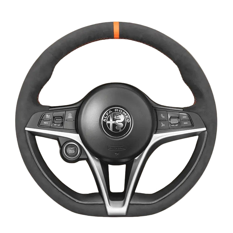 Steering Wheel Cover for Alfa Romeo Giulia Stelvio Quadrifoglio 2016-2020