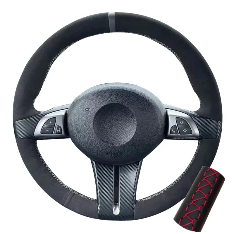 Suede Steering Wheel Cover For BMW: Z4 E85 (Roadster) 2003-2008, E86 (Coupe) 2005-2008 (3)