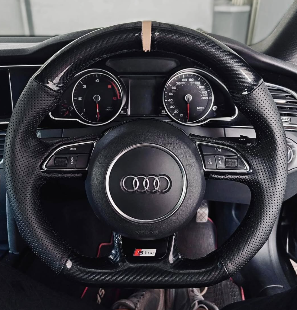 Carbon Fiber Steering Wheel Cover For Audi TT/TTS/TTRS/A1/S1/A3/S3/RS3/A5/S5/RS5