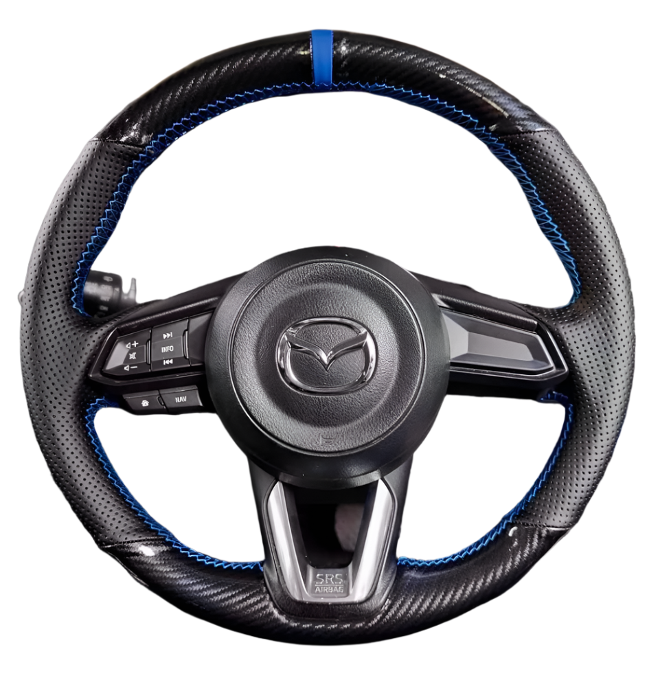Carbon Fiber Steering Wheel Cover For Mazda 2/3/5/CX-3/CX-5/Axela