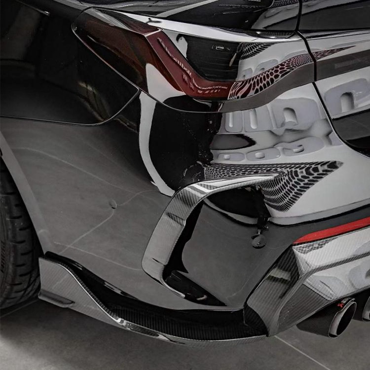 Carbon Fiber Rear Bumper Side Skirts For BMW M4 2019-2024