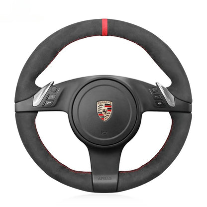 Steering Wheel Cover for Porsche 911 991 Boxster Cayman 981 Cayenne Panamera (2009-2016)