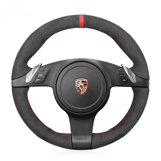 Steering Wheel Cover for Porsche 911 991 Boxster Cayman 981 Cayenne Panamera (2009-2016)