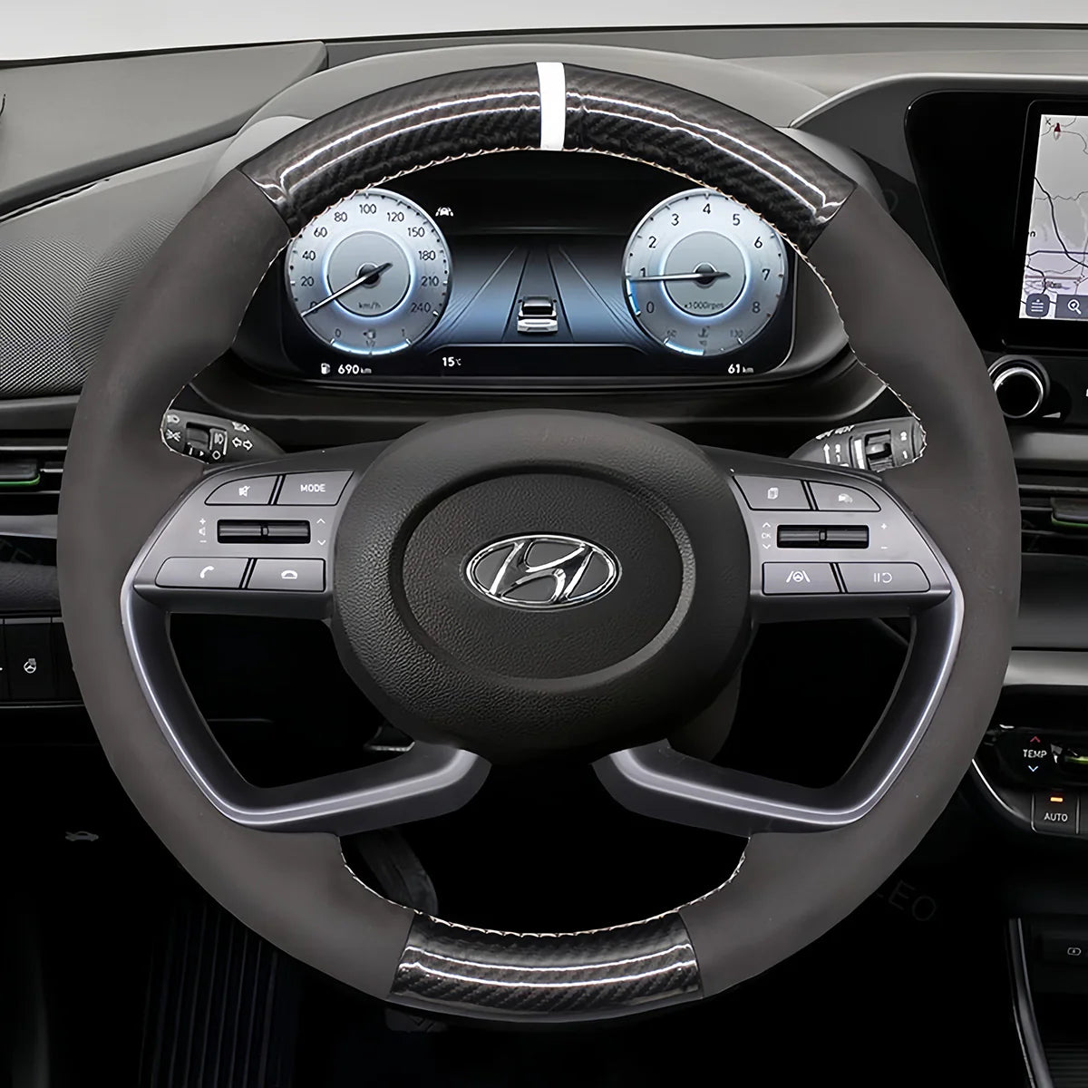Steering Wheel Cover for Hyundai i20 III Bayon 2020-2024