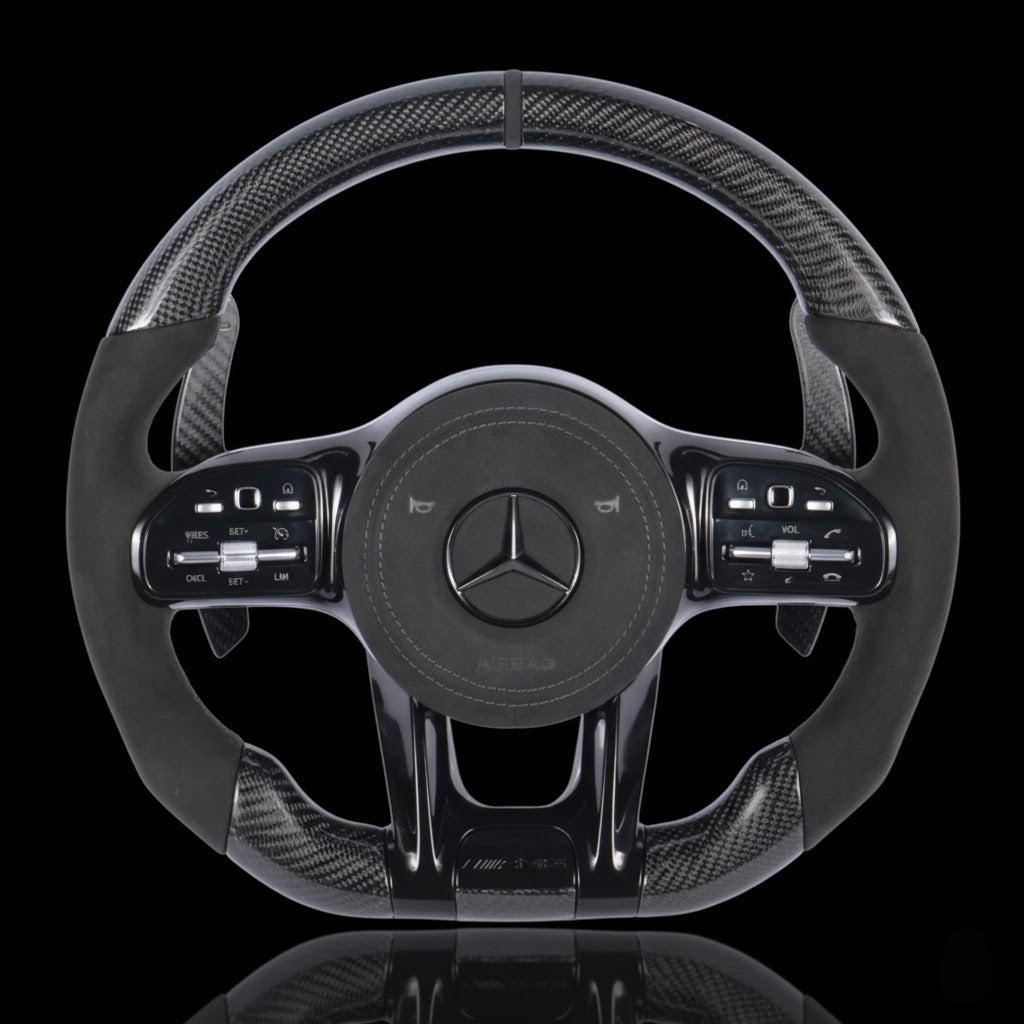 Custom Steering Wheel For Mercedes-Benz AMG A35/C63/E63/AMG GT-4door/G63/W177/W205/W213/W167/W222/C190/H247/X253