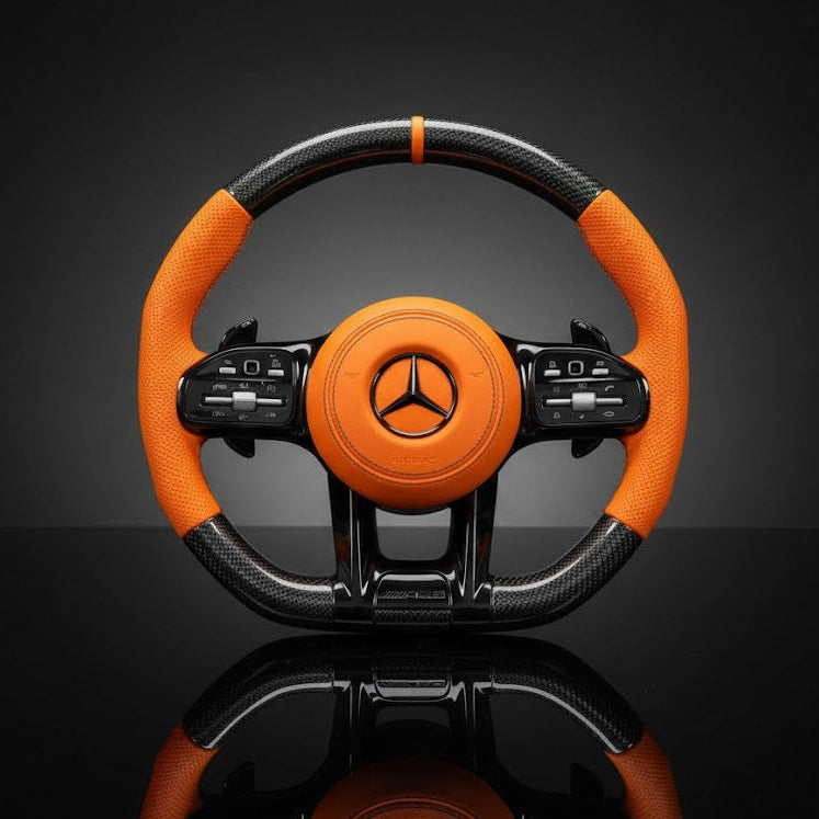 Custom Steering Wheel For Mercedes-Benz AMG A35/C63/E63/AMG GT-4door/G63/W177/W205/W213/W167/W222/C190/H247/X253