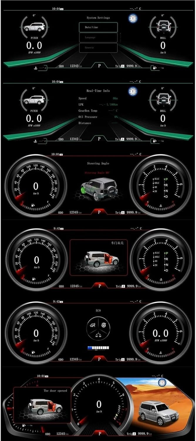 Digital Cluster for Mitsubishi Pajero 2008-2018