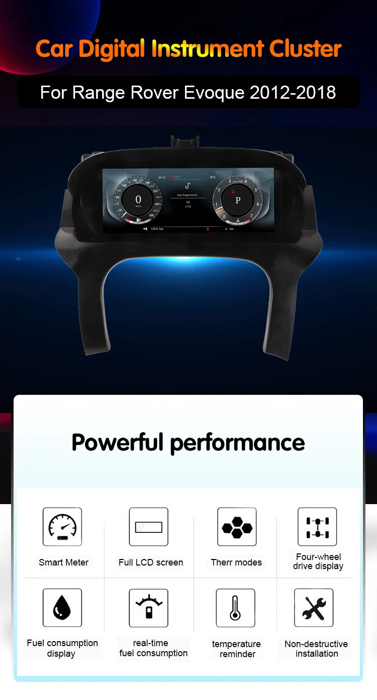 Digital Cluster for Range Rover Evoque 2012 - 2018