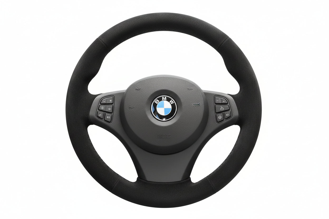 Alcantara steering wheel cover for BMW E83