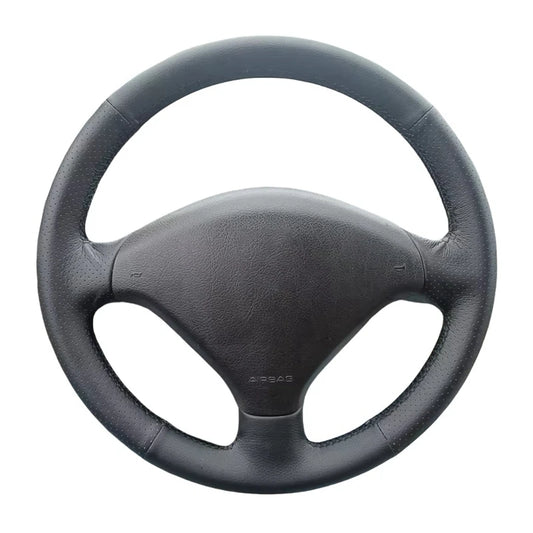 Black Perforated Steering Wheel Cover For Peugeot 