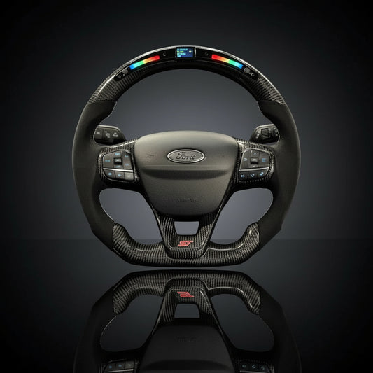 Custom Steering Wheel For Ford Focus Bronco Sport Escape E-transit Fiesta Maverick Kuga Puma Tourneo Custom Transit Custom (2017-2025)