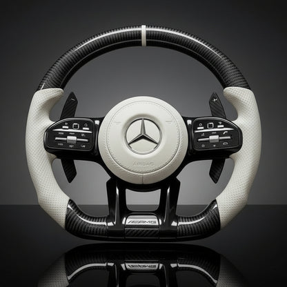 Custom Steering Wheel For Mercedes-Benz AMG A35/C63/E63/AMG GT-4door/G63/W177/W205/W213/W167/W222/C190/H247/X253 2