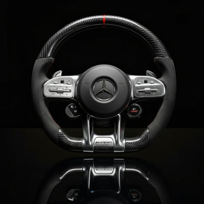 Custom Steering Wheel For Mercedes-Benz AMG A35/C63/E63/AMG GT-4door/G63/W177/W205/W213/W167/W222/C190/H247/X253 3