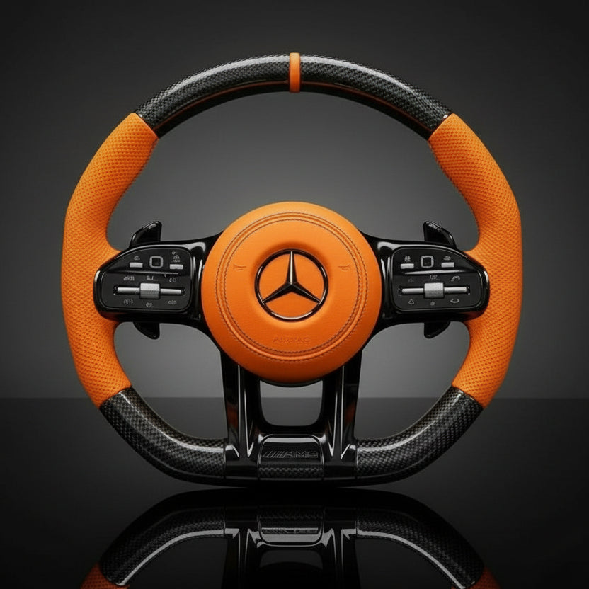 Custom Steering Wheel For Mercedes-Benz AMG A35/C63/E63/AMG GT-4door/G63/W177/W205/W213/W167/W222/C190/H247/X253 6