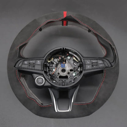 Steering Wheel Cover for Alfa Romeo Giulia Stelvio Quadrifoglio 2020-2022