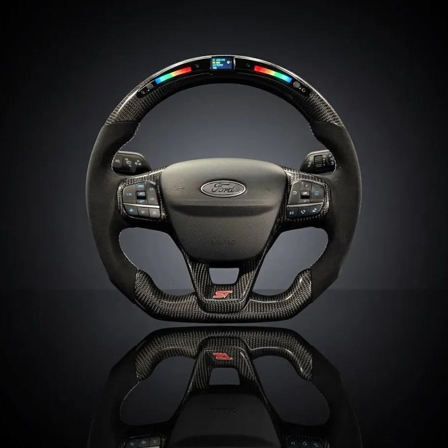 Custom Steering Wheel For Ford Focus Bronco Sport Escape E-transit Fiesta Maverick Kuga Puma Tourneo Custom Transit Custom (2017-2025)