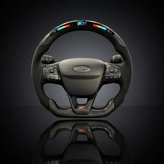 Custom Steering Wheel For Ford Focus Bronco Sport Escape E-transit Fiesta Maverick Kuga Puma Tourneo Custom Transit Custom (2017-2025)