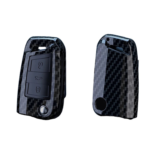 Carbon Key Case (2) For VW Volkswagen Golf 7 MK7 Tiguan MK2 For SEAT Ateca Leon FR 2 Ibiza For Skoda Octavia