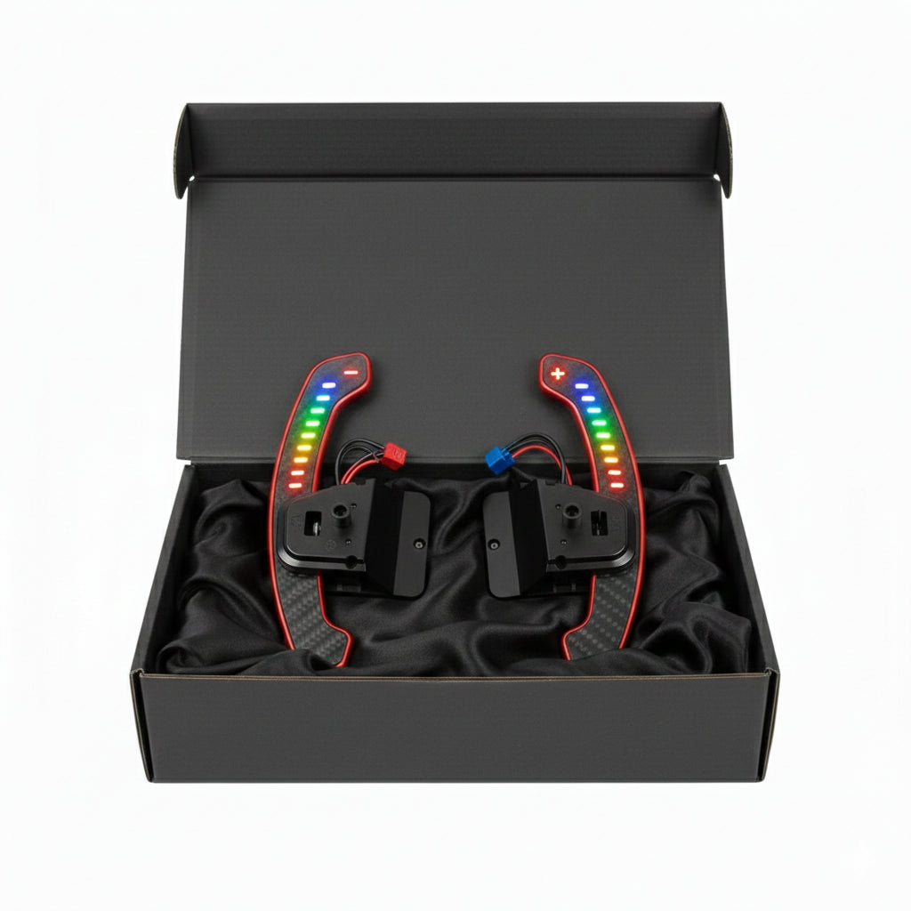 LED Magnetic Carbon Fiber Paddle Shifters for Porsche 911 (992) GT3