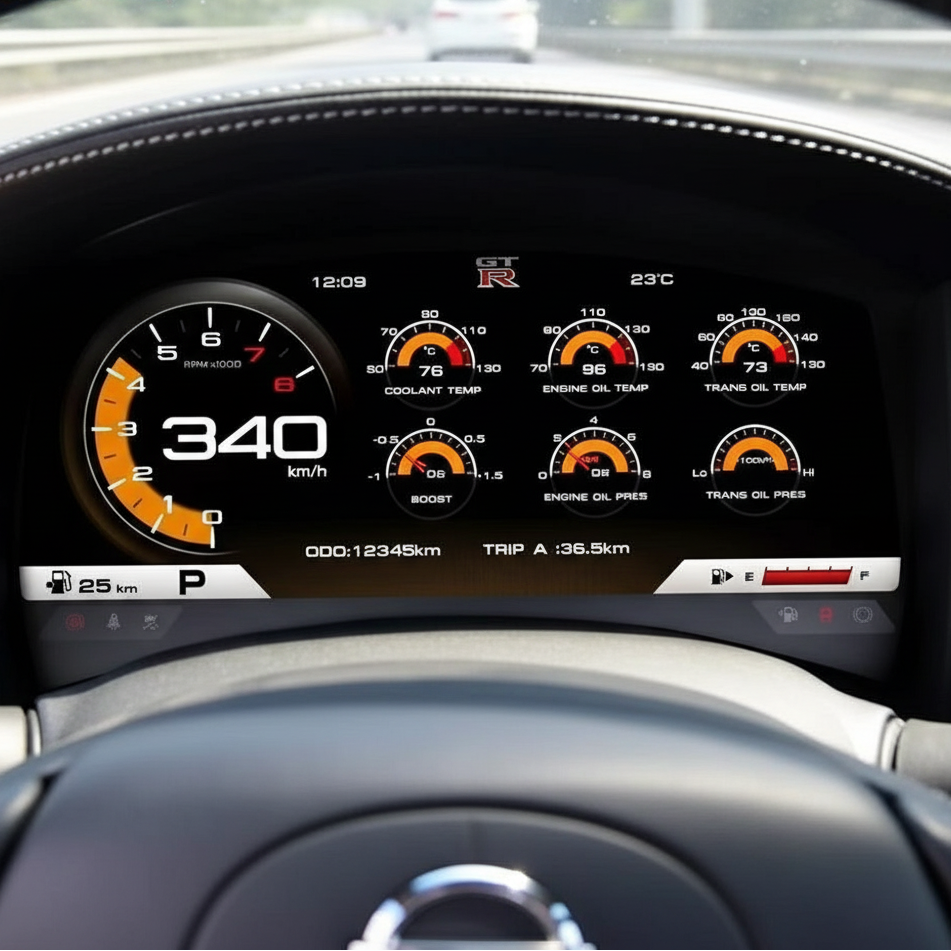 Digital Cluster for Nissan GT-R R35 2008-2015