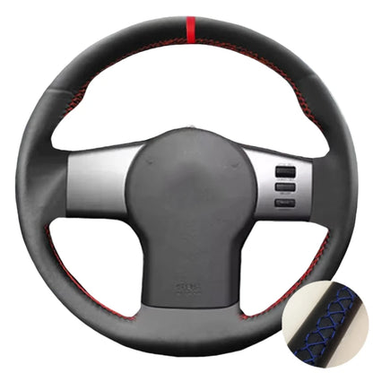Leather Steering Wheel Cover For Nissan Pathfinder III Frontier Xterra Navara 2005-2015 (2)