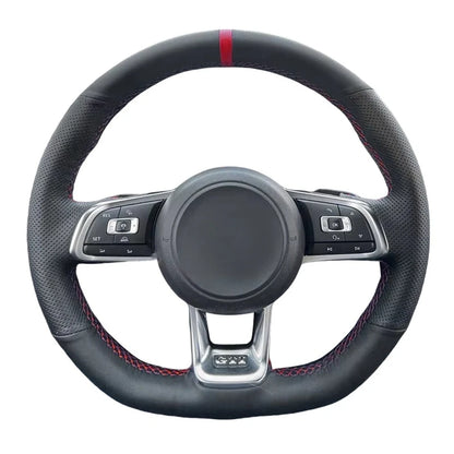 Leather Steering Wheel Cover For VW Golf MK7, 7.5, Scirocco